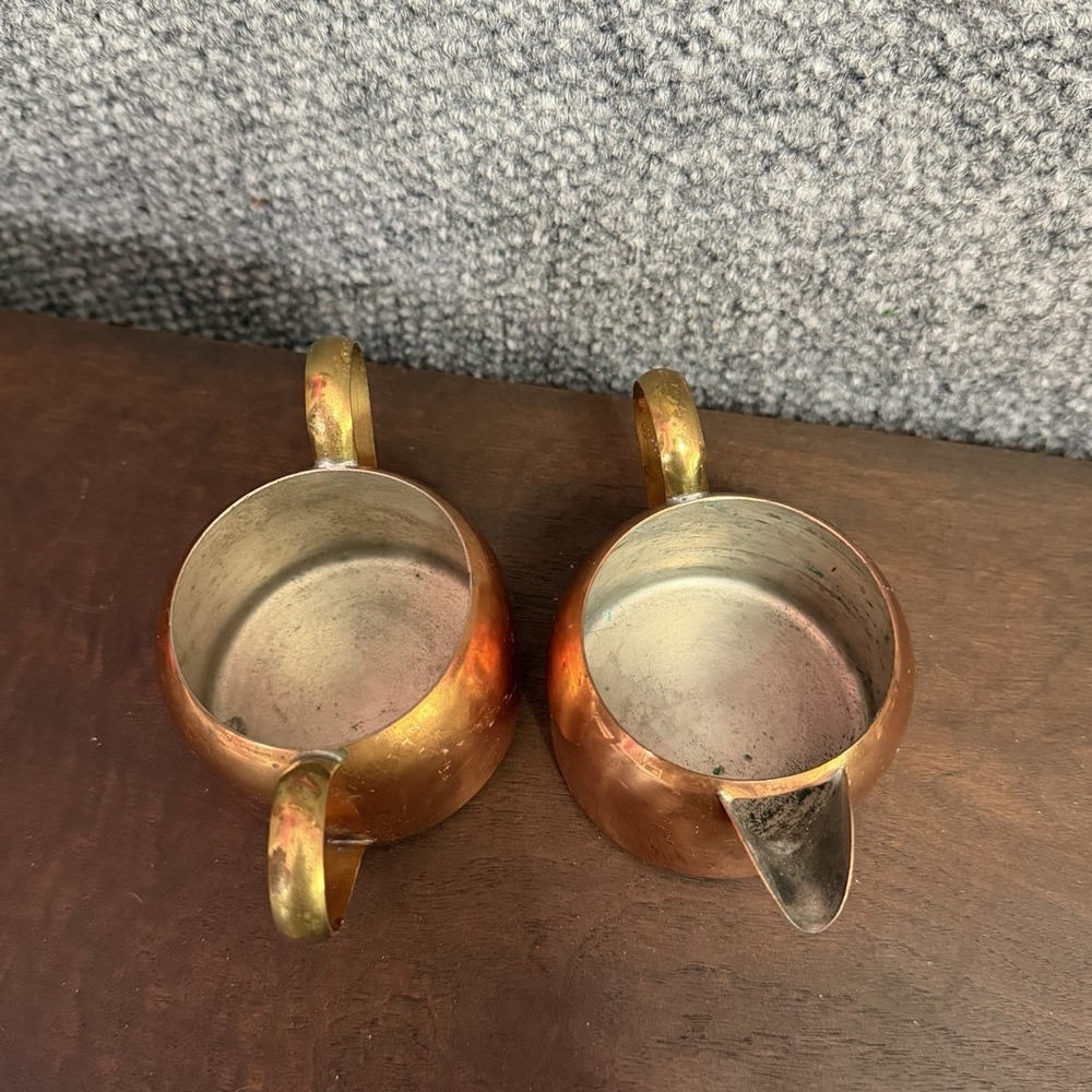 Vintage‎ MCM Coppercraft Guild, Taunton Mass Cream and Sugar Set - Picture 4 of 5